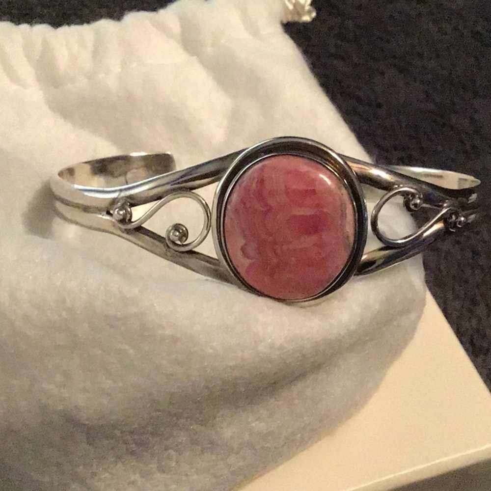VINTAGE STERLING SILVER GEMSTONE 💎 BRACELET!